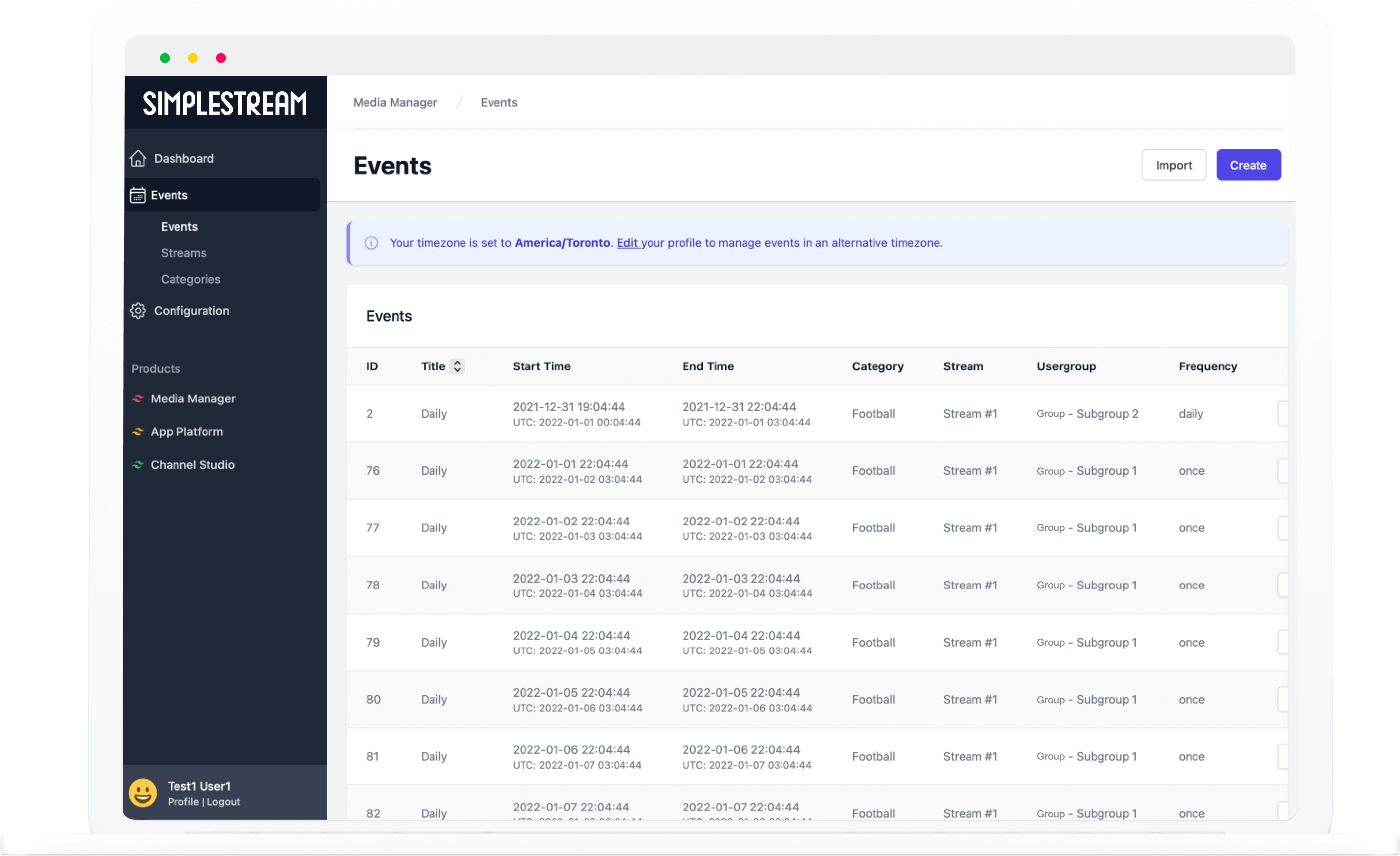 Simplestream – Live events orchestration